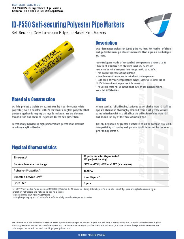 ID-P550 Datasheet, front page image